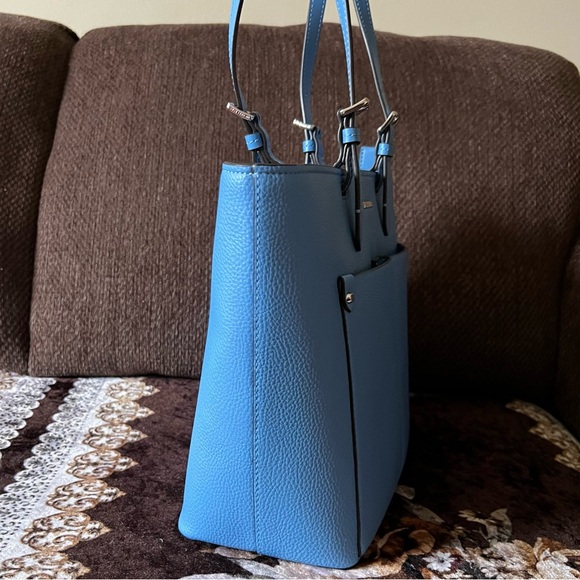 MICHAEL KORS South Pacific Blue Medium Silver-Tone Hardware Tote Handbag NWT - Picture 4 of 15